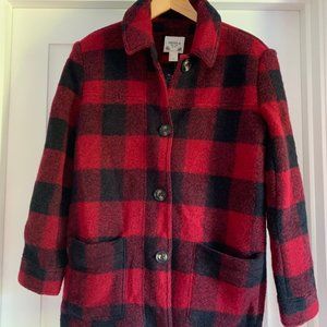NWT Forever 21 Buffalo Checkered Plaid, Wool-Blend Coat/Jacket, Size: LARGE